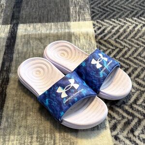 Under Armour Kids Slide Sandals - Blue and White